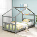 Twin Size Wooden House Bed with Roof by LJGDeals