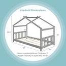 Twin Size Wooden House Bed with Roof by LJGDeals