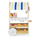 Wooden Ice Cream Cart for Kids 2-in-1 Grocery Store Playset with Display Shelves-White by LJGDeals