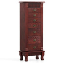 Wooden Jewelry Armoire Cabinet Storage Chest with Drawers and Swing Doors by LJGDeals