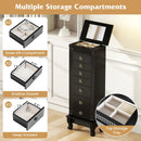 Wooden Jewelry Armoire Cabinet Storage Chest with Drawers and Swing Doors by LJGDeals