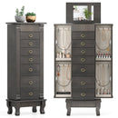 Wooden Jewelry Armoire Cabinet Storage Chest with Drawers and Swing Doors by LJGDeals