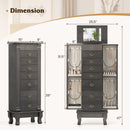 Wooden Jewelry Armoire Cabinet Storage Chest with Drawers and Swing Doors by LJGDeals