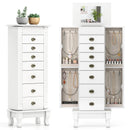 Wooden Jewelry Armoire Cabinet Storage Chest with Drawers and Swing Doors by LJGDeals