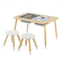 Wooden Kids Activity Table Set with Double-Sided Boards-Natural by LJGDeals