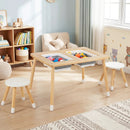 Wooden Kids Activity Table Set with Double-Sided Boards-Natural by LJGDeals