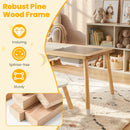 Wooden Kids Activity Table Set with Double-Sided Boards-Natural