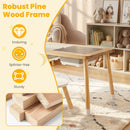 Wooden Kids Activity Table Set with Double-Sided Boards-Natural by LJGDeals
