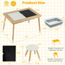 Wooden Kids Activity Table Set with Double-Sided Boards-Natural by LJGDeals