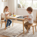 Wooden Kids Activity Table Set with 2 Foldable Storage Bins-Natural by LJGDeals