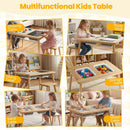 Wooden Kids Activity Table Set with 2 Foldable Storage Bins-Natural by LJGDeals