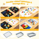Wooden Kids Activity Table Set with 2 Foldable Storage Bins-Natural by LJGDeals