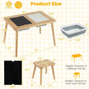 Wooden Kids Activity Table Set with 2 Foldable Storage Bins-Natural by LJGDeals