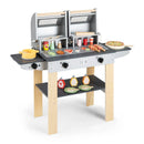 Wooden Kids Barbecue Grill Playset Kids Toy Grill with Abundant Grilling Tools and Play Foods by LJGDeals