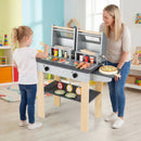 Wooden Kids Barbecue Grill Playset Kids Toy Grill with Abundant Grilling Tools and Play Foods by LJGDeals