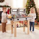 Wooden Kids Barbecue Grill Playset Kids Toy Grill with Abundant Grilling Tools and Play Foods by LJGDeals