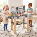 Wooden Kids Barbecue Grill Playset Kids Toy Grill with Abundant Grilling Tools and Play Foods by LJGDeals