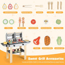 Wooden Kids Barbecue Grill Playset Kids Toy Grill with Abundant Grilling Tools and Play Foods by LJGDeals