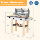 Wooden Kids Barbecue Grill Playset Kids Toy Grill with Abundant Grilling Tools and Play Foods by LJGDeals