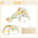 5-in-1 Wooden Kids Climber Toys with Triangle Arch Ramp-Multicolor