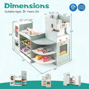 Wooden Kids Grocery Store Playset Pretend Play Supermarket-Green by LJGDeals