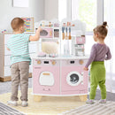 Wooden Kids Kitchen Playset with Coffee Maker for kids-Pink by LJGDeals
