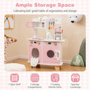 Wooden Kids Kitchen Playset with Coffee Maker for kids-Pink by LJGDeals
