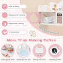 Wooden Kids Kitchen Playset with Coffee Maker for kids-Pink by LJGDeals