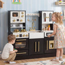 Wooden Kids Kitchen Playset with Realistic Lights and Sounds by LJGDeals