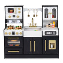 Wooden Kids Kitchen Playset with Realistic Lights and Sounds