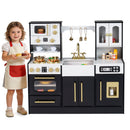Wooden Kids Kitchen Playset with Realistic Lights and Sounds