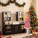 Wooden Kids Kitchen Playset with Realistic Lights and Sounds