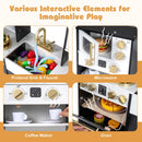 Wooden Kids Kitchen Playset with Realistic Lights and Sounds