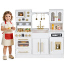 Wooden Kids Kitchen Playset with Realistic Lights and Sounds by LJGDeals