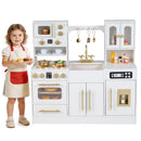 Wooden Kids Kitchen Playset with Realistic Lights and Sounds