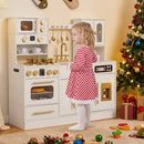 Wooden Kids Kitchen Playset with Realistic Lights and Sounds