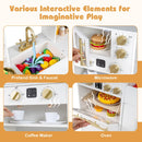 Wooden Kids Kitchen Playset with Realistic Lights and Sounds