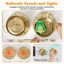Wooden Kids Kitchen Playset with Realistic Lights and Sounds