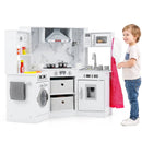 Wooden Kids Play Kitchen Playset with Realistic Lights and Sounds by LJGDeals