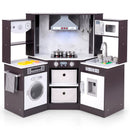 Wooden Kids Play Kitchen Playset with Realistic Lights and Sounds by LJGDeals