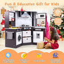 Wooden Kids Play Kitchen Playset with Realistic Lights and Sounds by LJGDeals