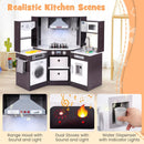 Wooden Kids Play Kitchen Playset with Realistic Lights and Sounds by LJGDeals