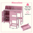 Wooden Kids Study Desk and Chair Set Student Workstation