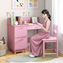 Wooden Kids Study Desk and Chair Set Student Workstation