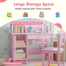 Wooden Kids Study Desk and Chair Set Student Workstation by LJGDeals