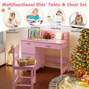 Wooden Kids Study Desk and Chair Set Student Workstation by LJGDeals