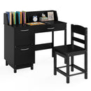 Wooden Kids Study Desk and Chair Set Student Workstation