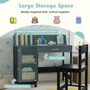 Wooden Kids Study Desk and Chair Set Student Workstation