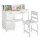 Wooden Kids Study Desk and Chair Set Student Workstation