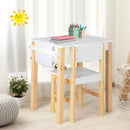 Kids Art Table and Chair Set with Drawer Paper Roll and 2 Markers-White by LJGDeals